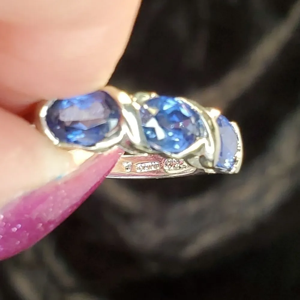 0226. Beautiful!!!!!! ~ Ross Simons ~ Iolite 💙 Cluster ~ STERLING Ring ~ FIRM - Picture 6 of 10